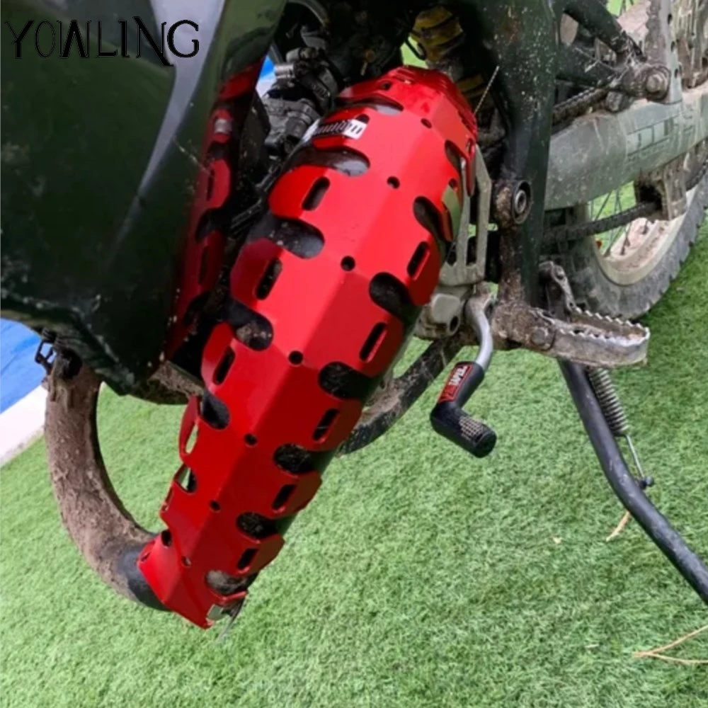 Фото Для SHERCO SE250 SE300 для GASGAS EC250 EC300 для Beta RR 2T 125 200 250 300 X-TRAINER Защитная крышка выхлопного щита мотоцикла №1