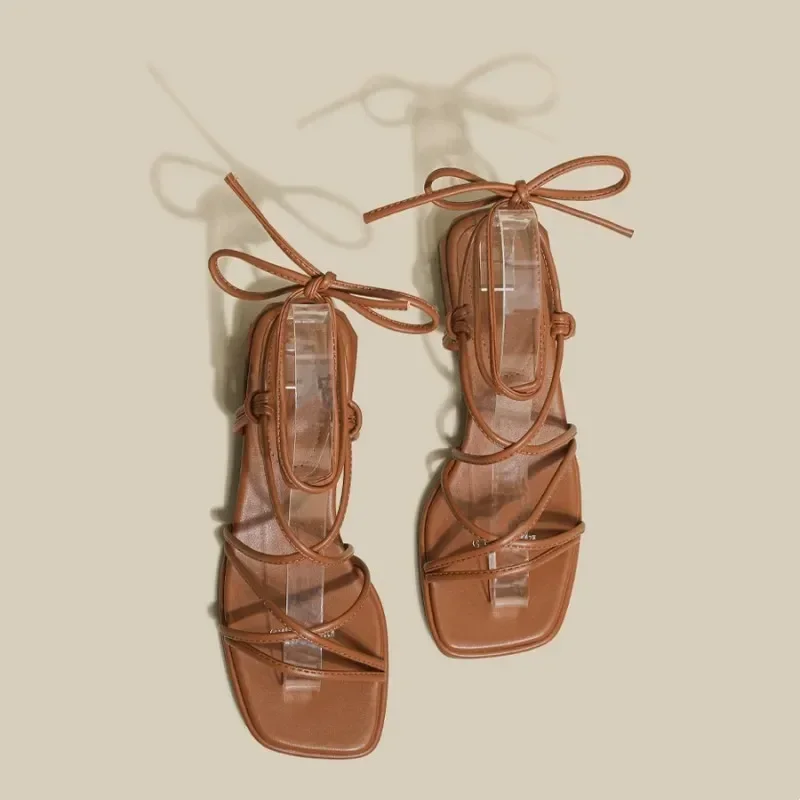 Босоножки женские на толстой подошве римские сандалии высоком французском