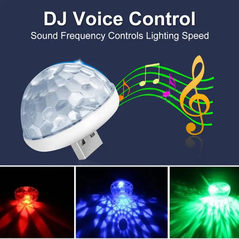 

LED USB Lamp RGB Sound Control Lights Voice Activated Music Rhythm Stage Light Mobile Phone USB Lamps For Car family Party light