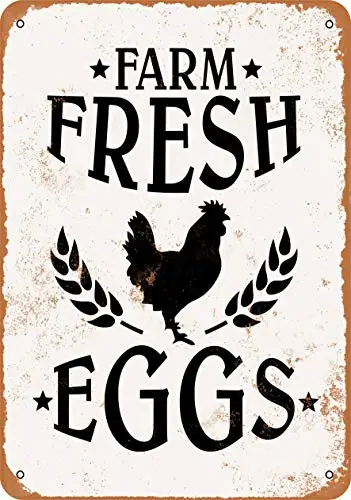 

Metal Sign - Farm Fresh Eggs 4 - Vintage Look Wall Decor for Cafe Bar Pub Home Beer Decoration Crafts