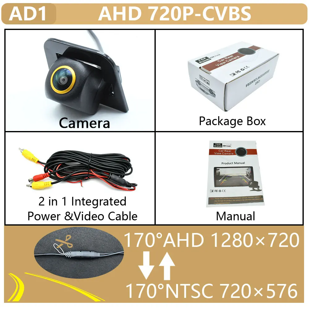 

CVBS/AHD автомобиль 1080P 170 ° золотой объектив камера заднего вида для Toyota Prius /Prius Alpha 2009 2010 2011 ~ 2015 камера заднего вида автомобиля