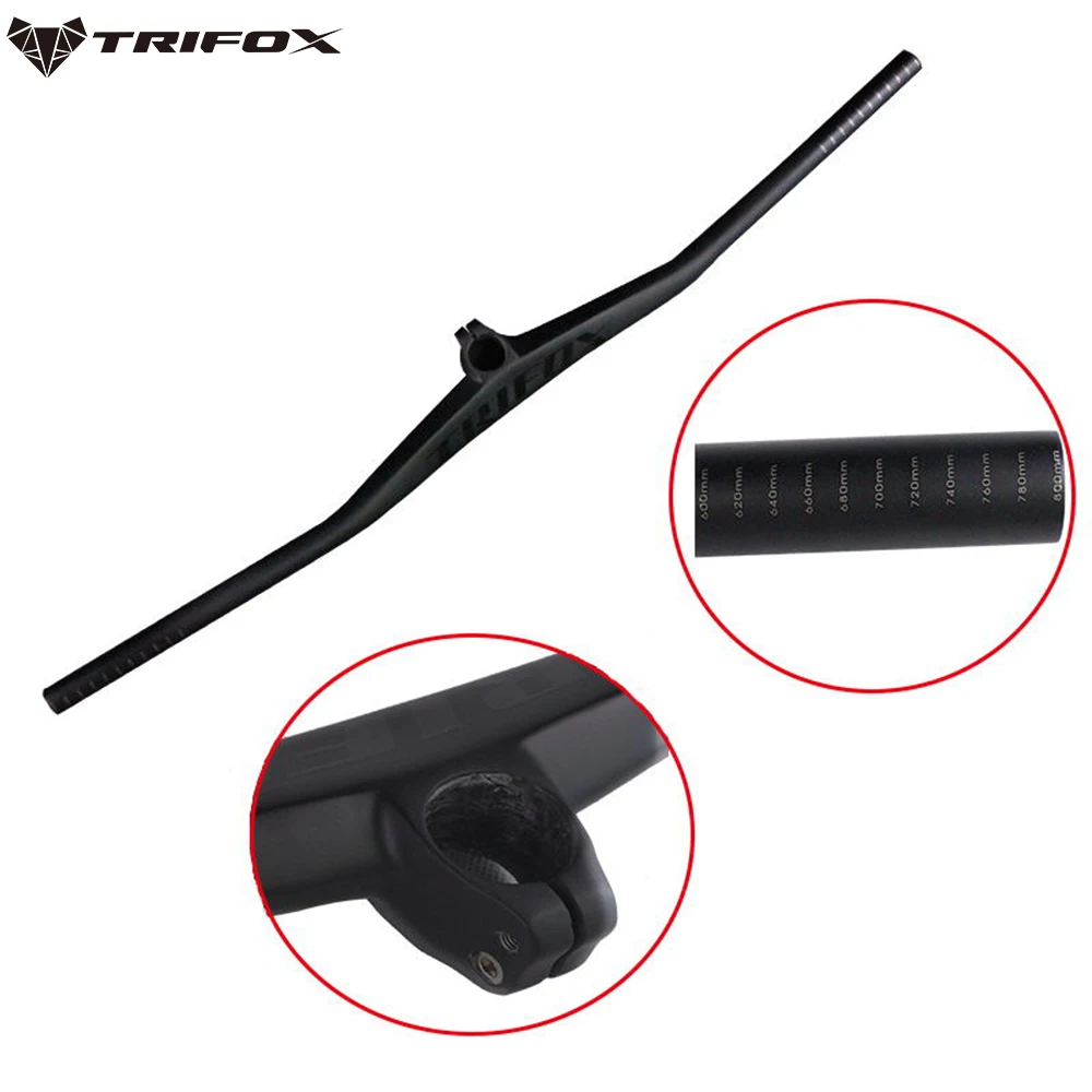 Купи TRIFOX Carbon MTB Handlebars Bicycle Manillar Riser -2 Degree One-shaped Integrated With Stem Black UD Matte Carbon Bike Handle за 4,734 рублей в магазине AliExpress