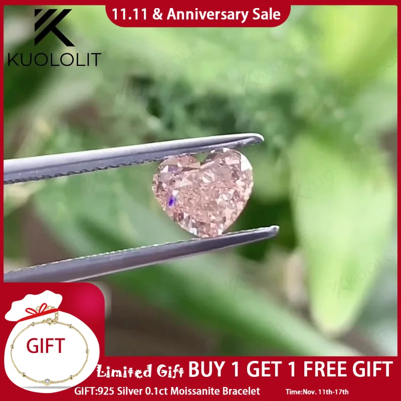 

Kuololit Lab Grown Diamonds 1.08CT Fancy Pink VS 1 VG VG 6.076.983.6 HPHT IGI Certification for Customize jewelry