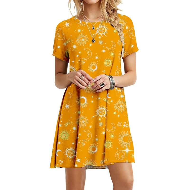 Ночная сорочка женская с принтом журавлей Повседневная рубашка круглым вырезом