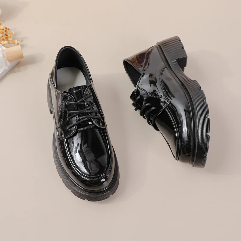 

Женские туфли-лодочки из ПУ кожи, на платформе, с круглым носком