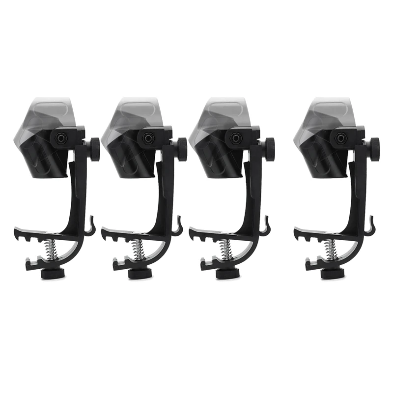 

Drum Microphone Clips, 4-Pack Adjustable Drum Microphone Clip Ring Mounting Clips Snare Drum Clip Sleeve, Black