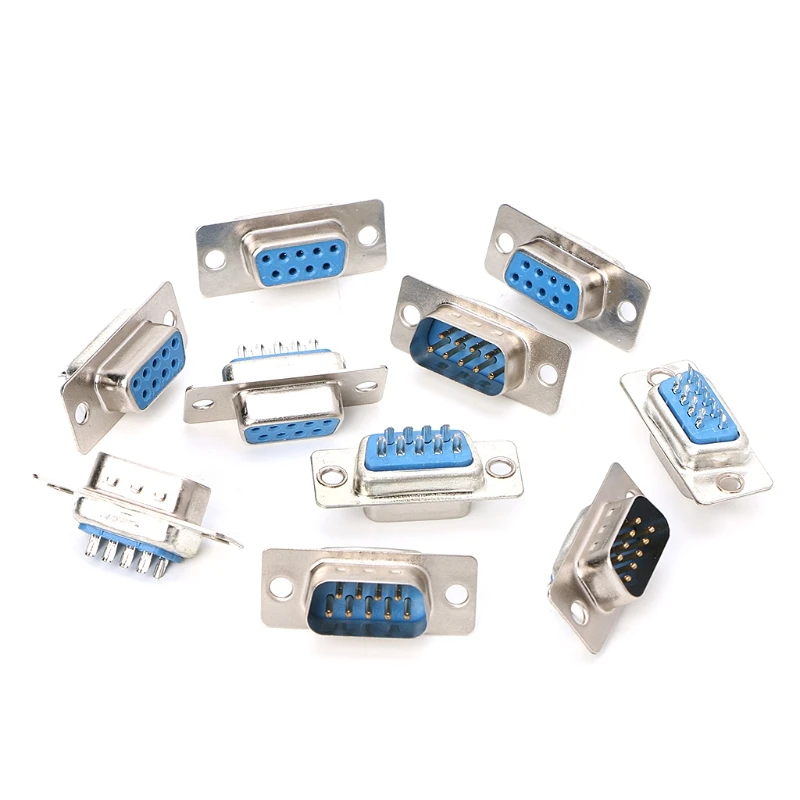 

5Pairs DB9 Male and Female RS232 9 Pin Wire Solder Serial Port Plug Connectors X3UF