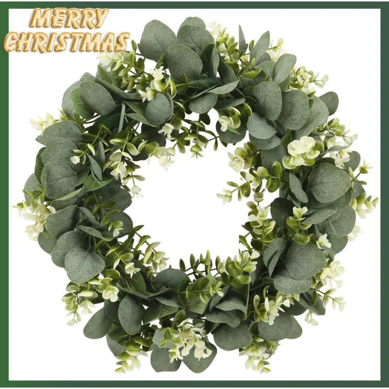 

Grass Ring Door Decoration Eucalyptus Flower Garland Money Leaf Garland Christmas Entrance Door Decoration New Year Wreath Door