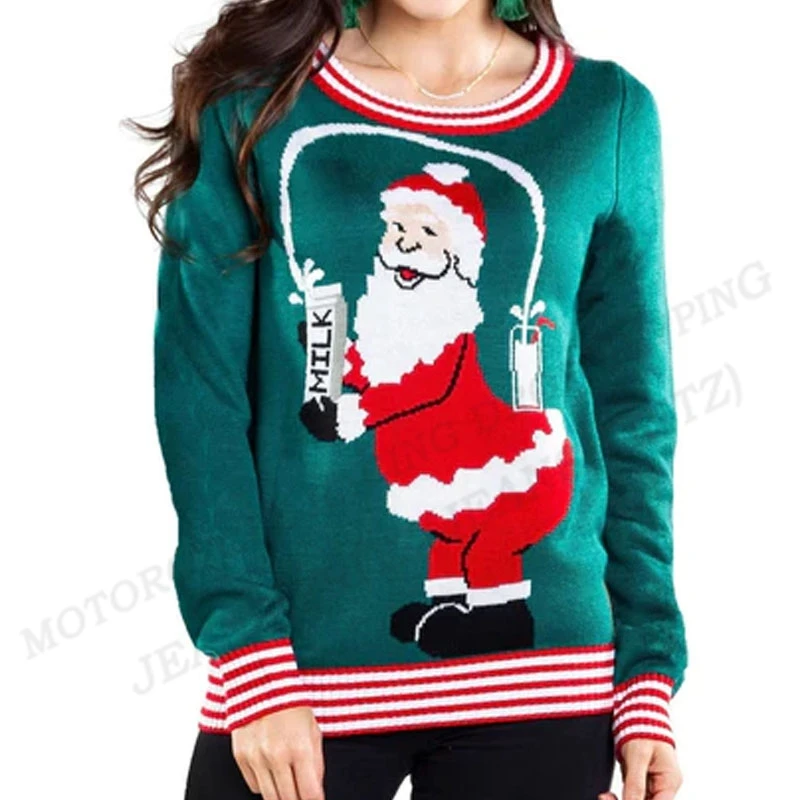 

Funny Santa Claus Hoodie Women Fashion O-neck Hoodies Christmas Tree Sweats Snowflake Print Hoodie Autumn Winter Hooded Coats