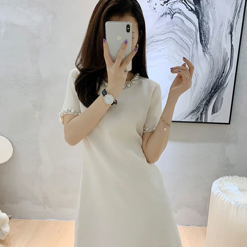 Женская черная юбка с бусинами Элегантное маленькое элегантное платье-мини в