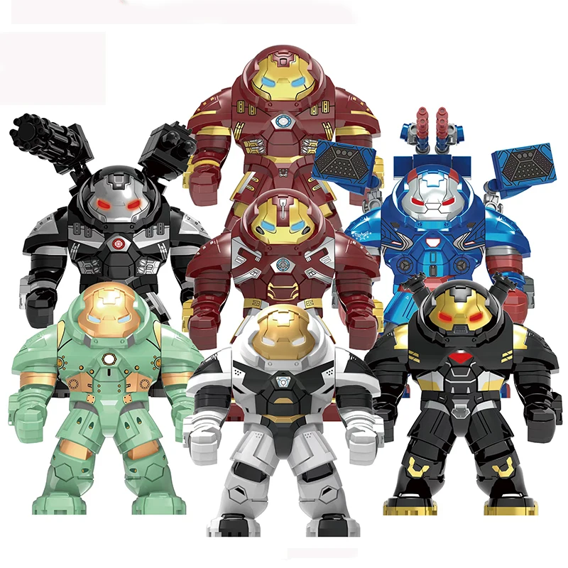Big Size Locking Iron Heros Hulkbusters Figures Model Building Block Brick Toys Constuction High-tech City Gift For Children