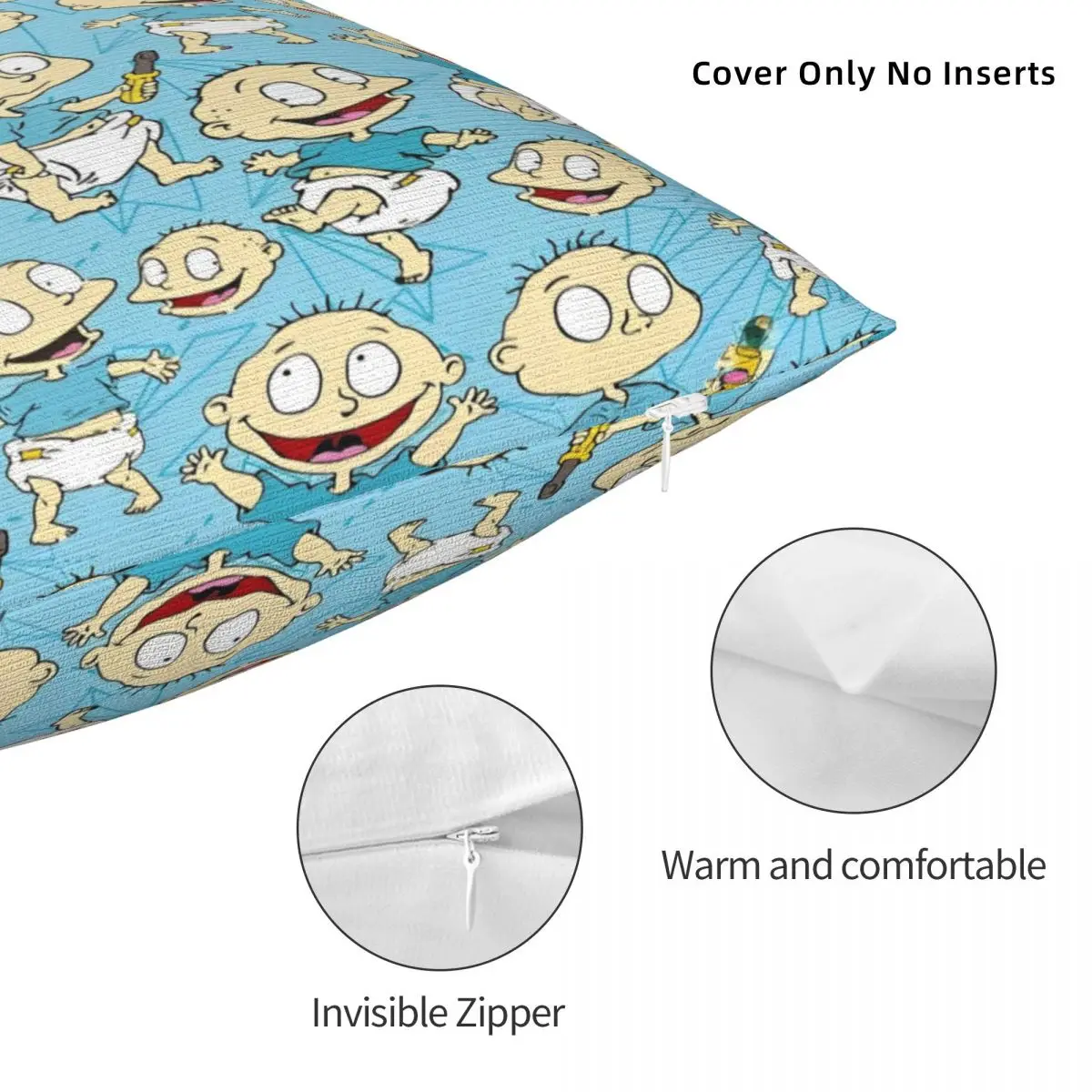 Rugrat Pile Up Anime Kids Pillowcases Merch Printed Polyester Cushion Cover Decorative Throw Pillow Case Living Room