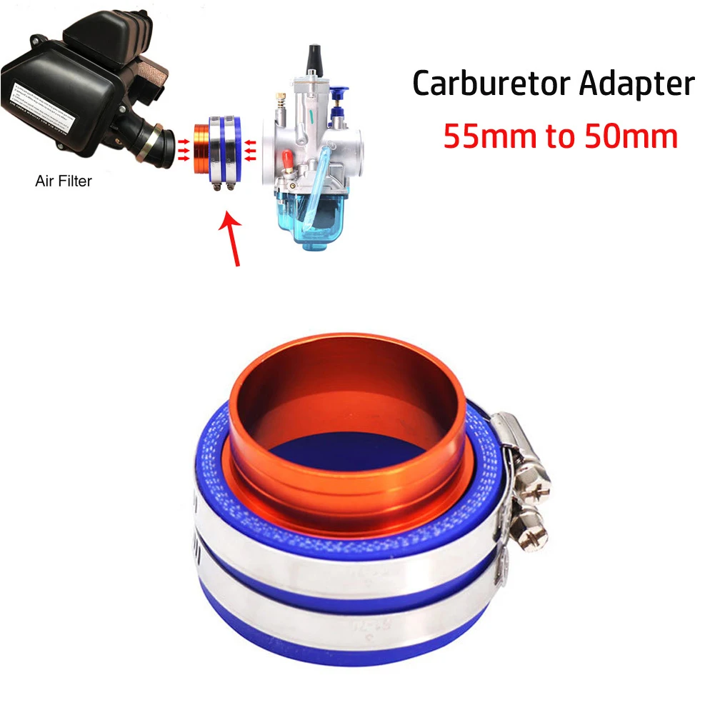 

1pcs Adapter Intake Manifold Boot Air Filter Joint Interface Carburetor Adapter 55mm To 50mm PWK PE Air Joint Conversion