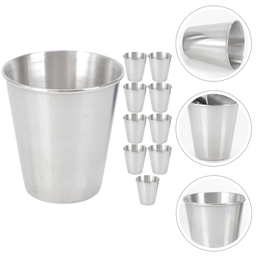 

Metal Cup Cups Shot Stainless Steel Glasses Drinking Camping Beer Pint Whiskey Tumbler Drink Winetumblersshooters Vessel Water