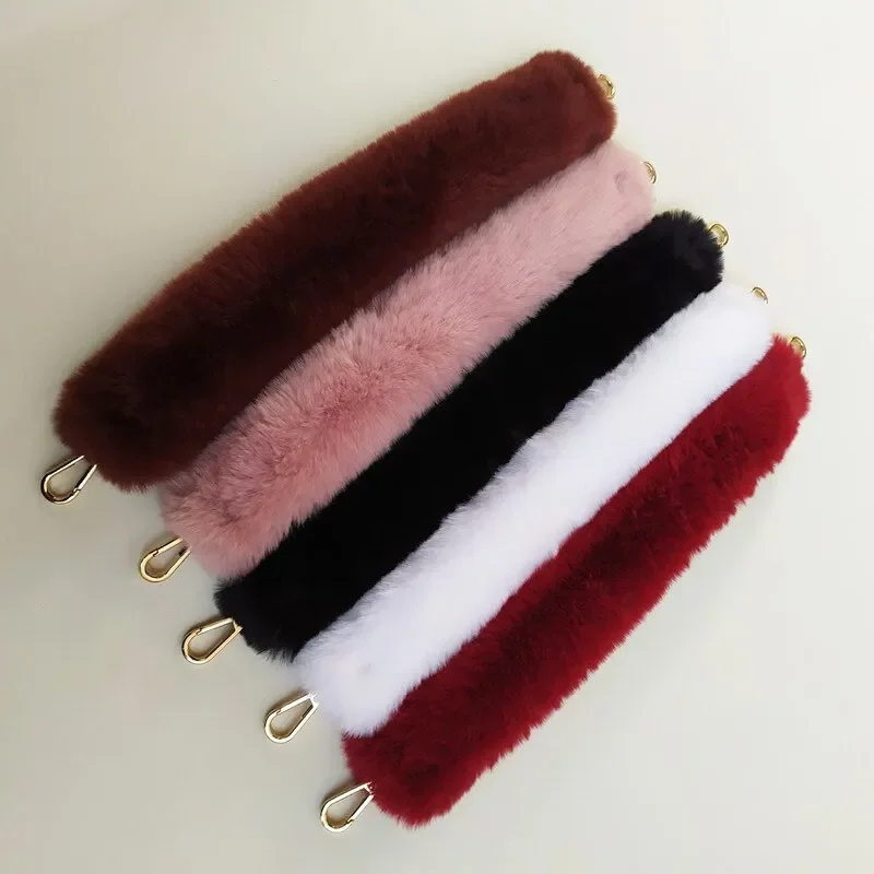 Plush Imitation Fur Short Hand Strap Bag Accessories Hand Strap Bag Strap Solid Color Replacement Hand Strap Bag Handle
