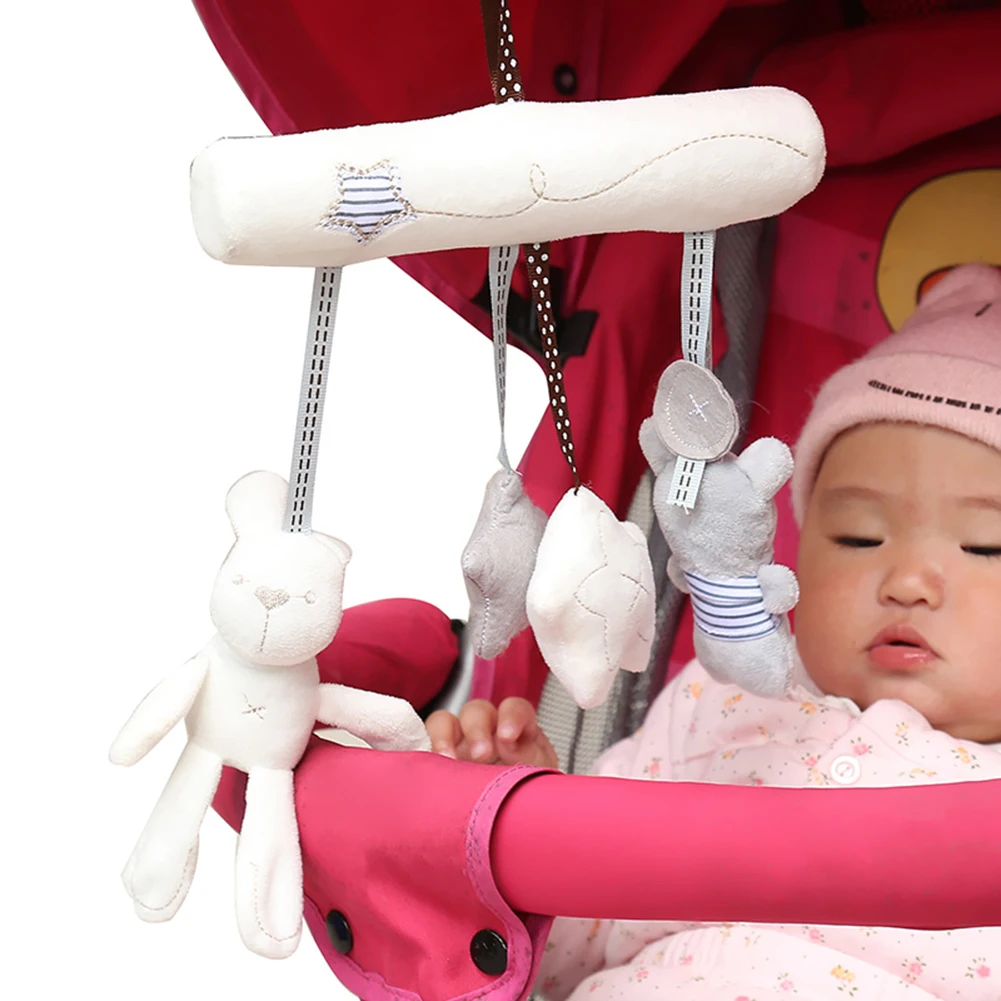 

Plush Cute Rabbit Star Newborn Baby Music Hanging Bed Bedroom Decor Safety Seat Plush Toy Stroller Accessories Gifts