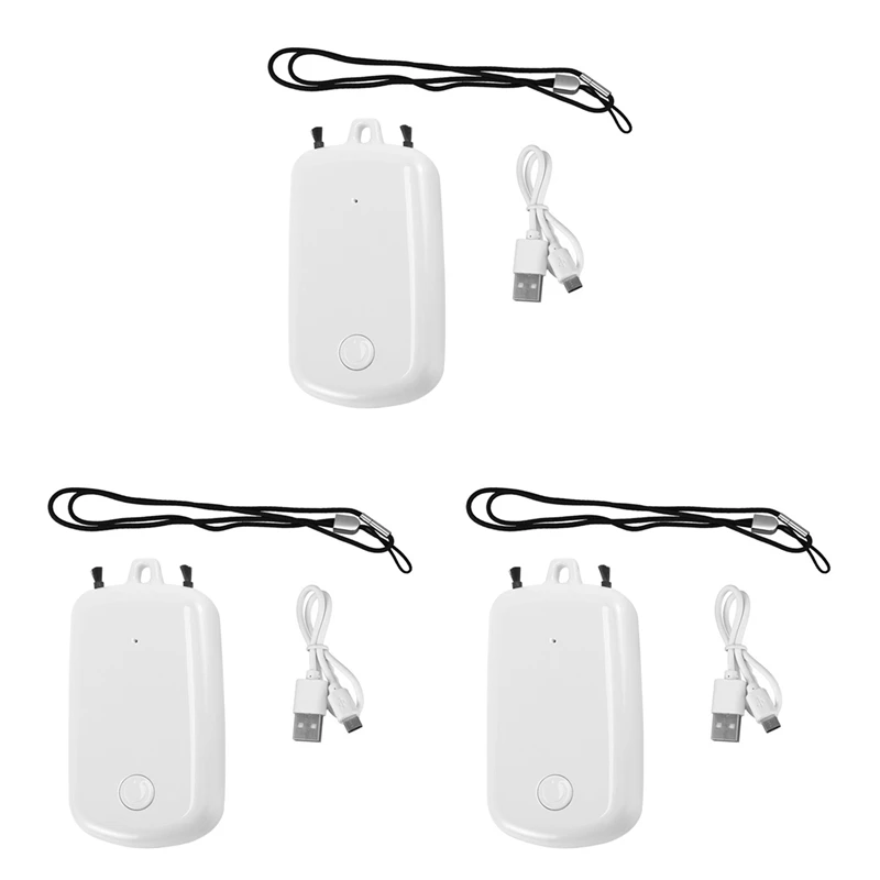

3X Hanging Neck Air Purifier, Portable Car Oxygen Bar 230MAH Battery Negative Ion Air Purifier(White)