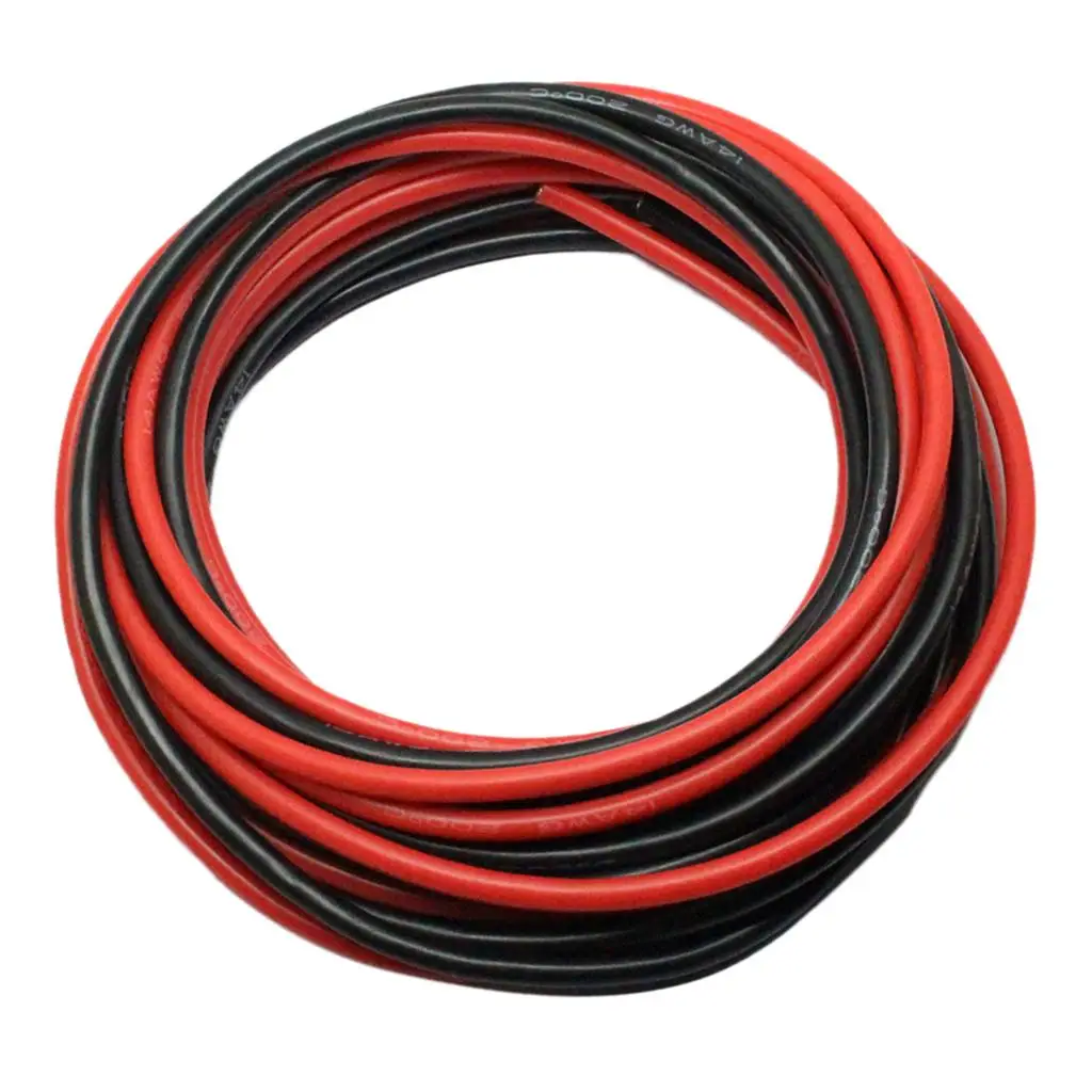 Фото 2 рулона по 14 AWG, 50-футовый силиконовый провод, гибкий многожильный медный кабель №4