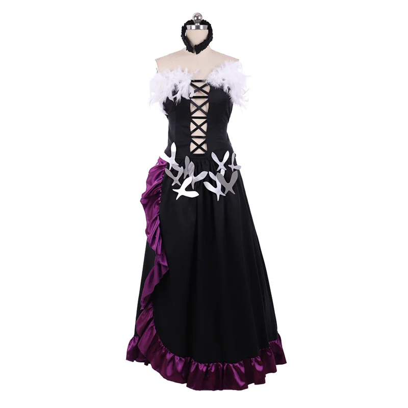 

Accel World Nega Nebulas Kuroyukihime Cosplay Costume Sexy Black Lotus Dress With Gloves Halloween Party Suit