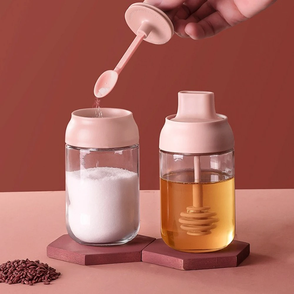 Kitchen Spice Box Glass Household Combination Seasoning Bottle Jar Salt Shaker Moisture-proof Storage Sugar MSG Bottle Oil Can S