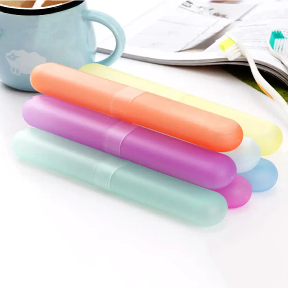 

1pcs Candy Colors Tooth Brushes Case Tooth Brushes Protector Wheat Straw Portable Travel Toothbrush Chopsticks Pencil Box