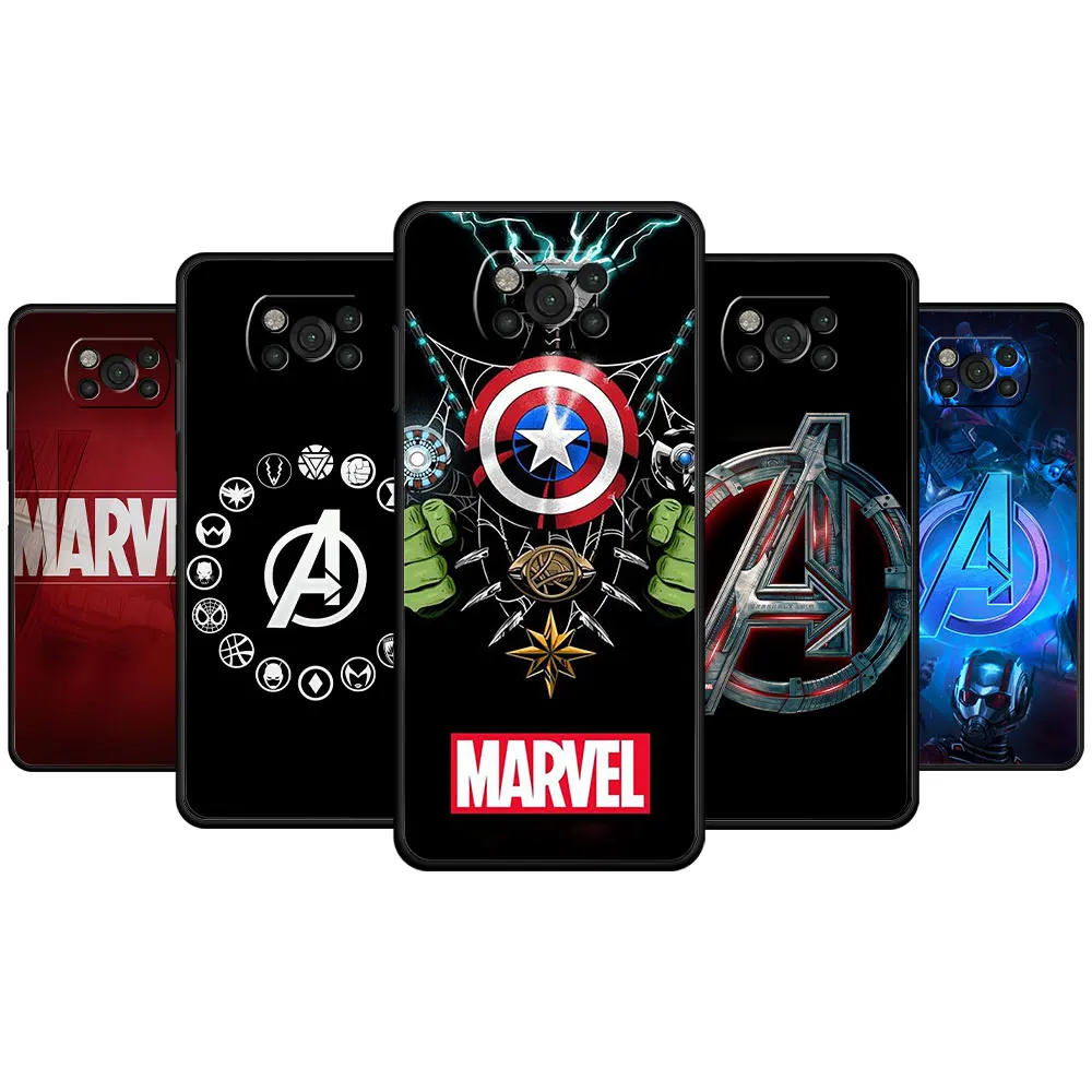 

Marvel Iron Man Logo Phone Case For Xiaomi Poco X3 NFC X4 M3 M4 F3 F4 GT Pro Pocophone F1 For MI 12 11T 11 10T 9T Note 10Lite