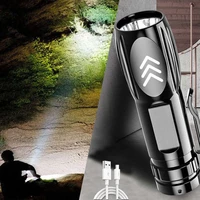 portable mini led flashlight usb rechargeable bright torch abs lightweight flashlight for camping riding hiking adventure bike