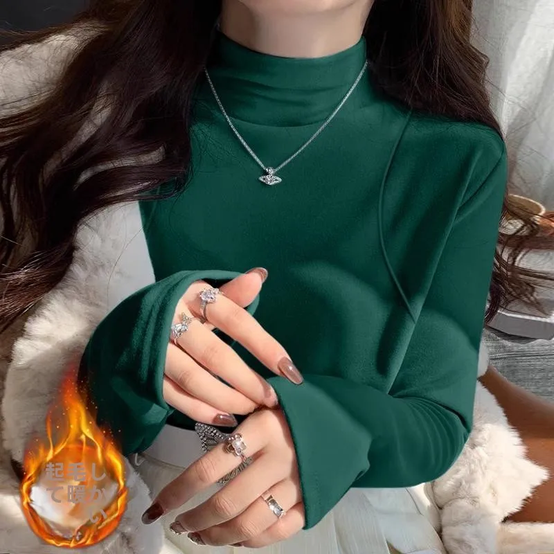 Утолщенная двусторонняя шлифовальная рубашка Dralon теплая нижняя с полувысоким