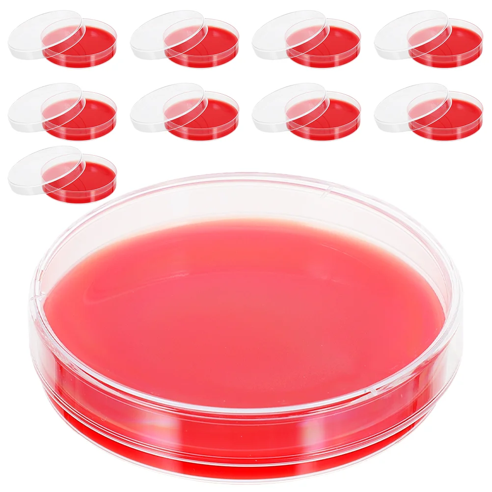 

10 Pcs Blood Agar Plate Petri Dishes Labs Sterile Culture Growth Medium Glass Mushroom