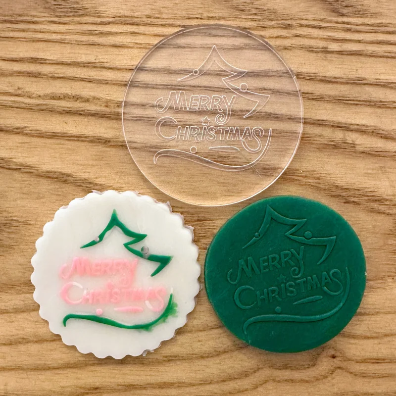 Инструмент для торта 3 дюйма акриловый штамп печенья с Рождеством демонтаж в виде