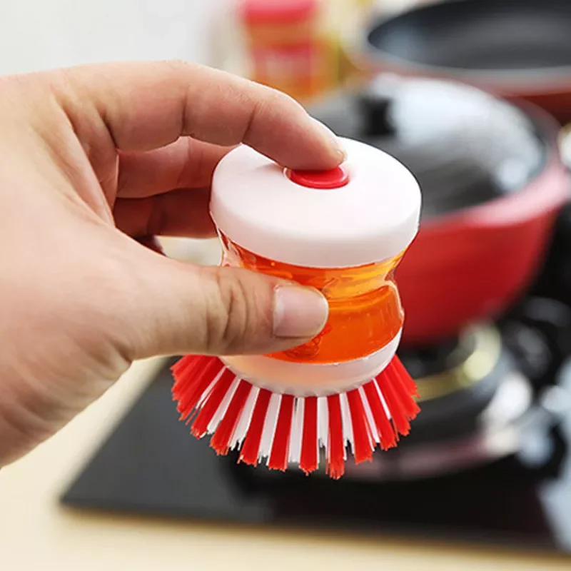 

New Home Kitchen Washing Utensils Cleaning Pot Dish Brush With Washing Up Liquid Soap Dispenser Wash Pot Brush Kitchen Accessory