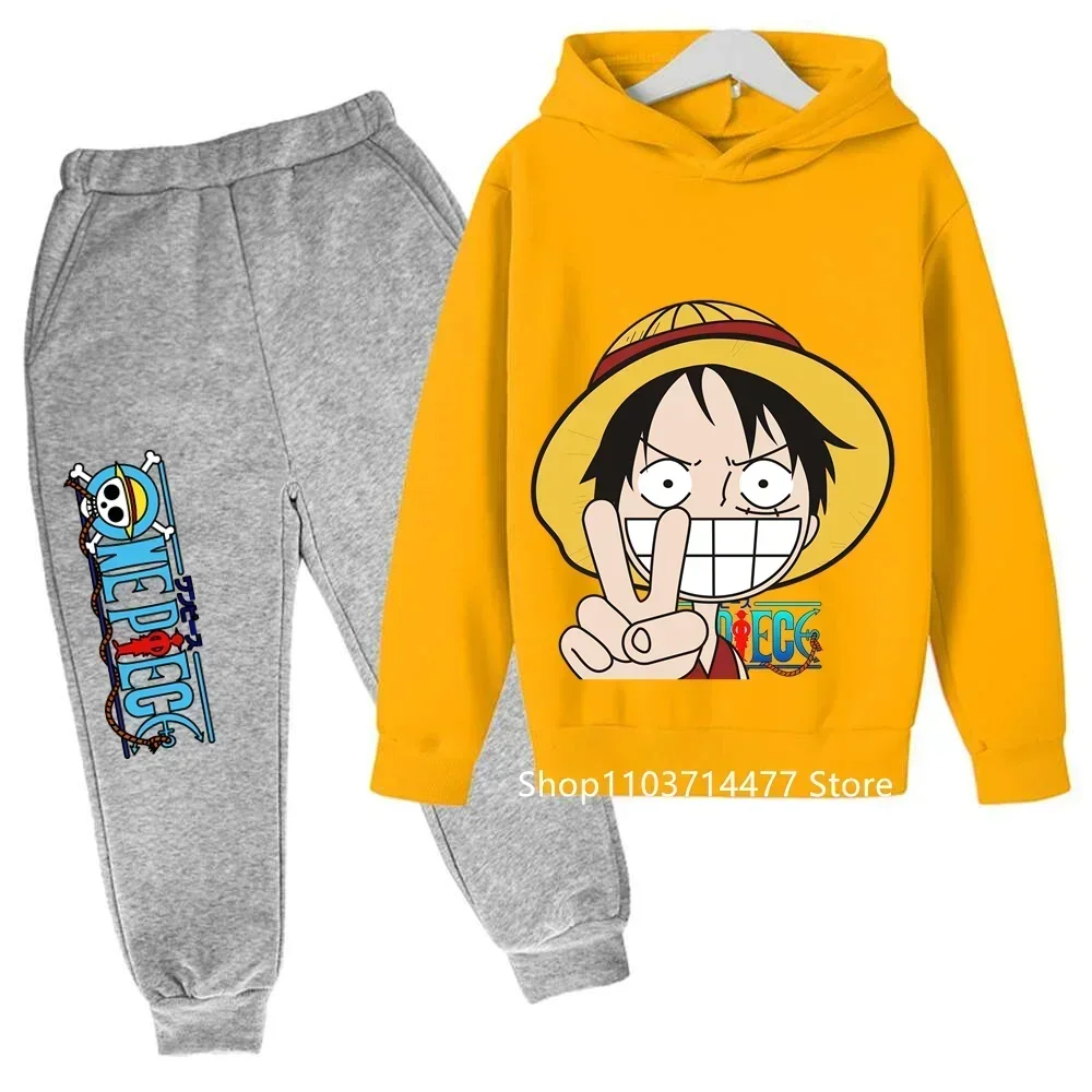 Лидер продаж цельный комплект с толстовкой детская одежда Луффи для мальчиков и