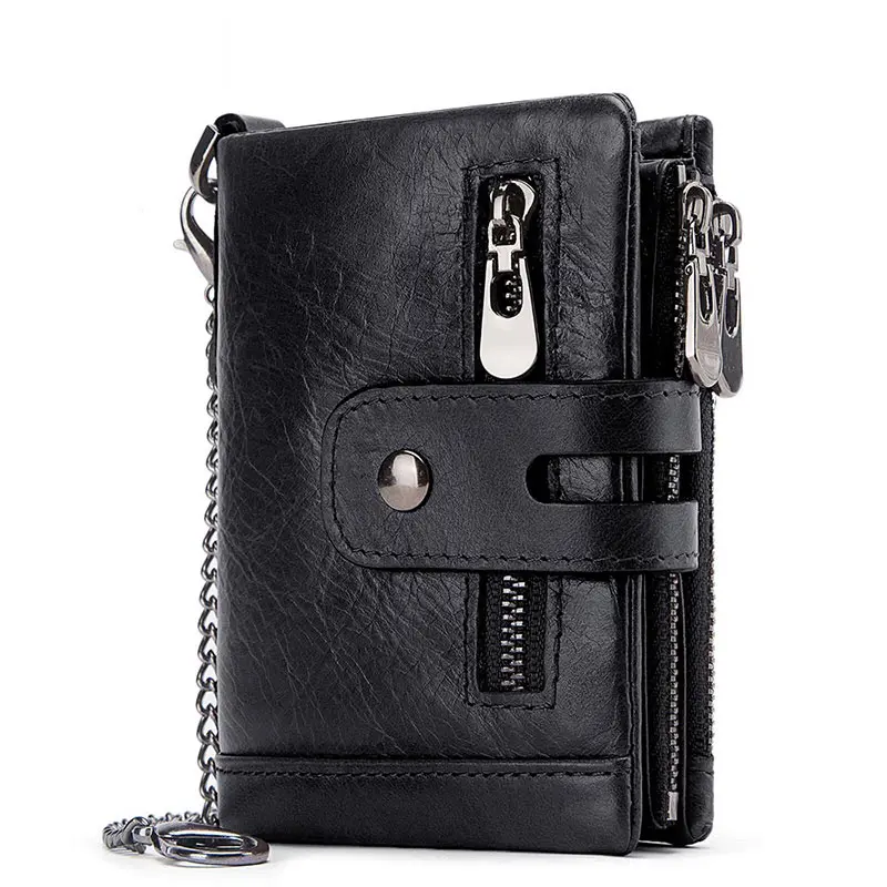 

SUMAITONG Genuine Men Wallet RFID Luxury Desig Bifold Short Wallets Male Hasp Vintage Purse Coin Pouch Multi-functional Card