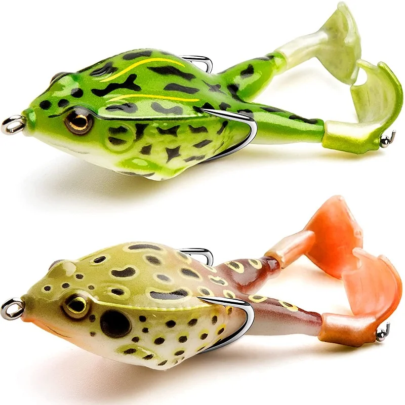 

Double Propeller Frog Wobbler Soft Plastic Lure 3D Eyes Bionic Artificial Crankbait Minnow Topwater Carp Fishing Tackle Pesca