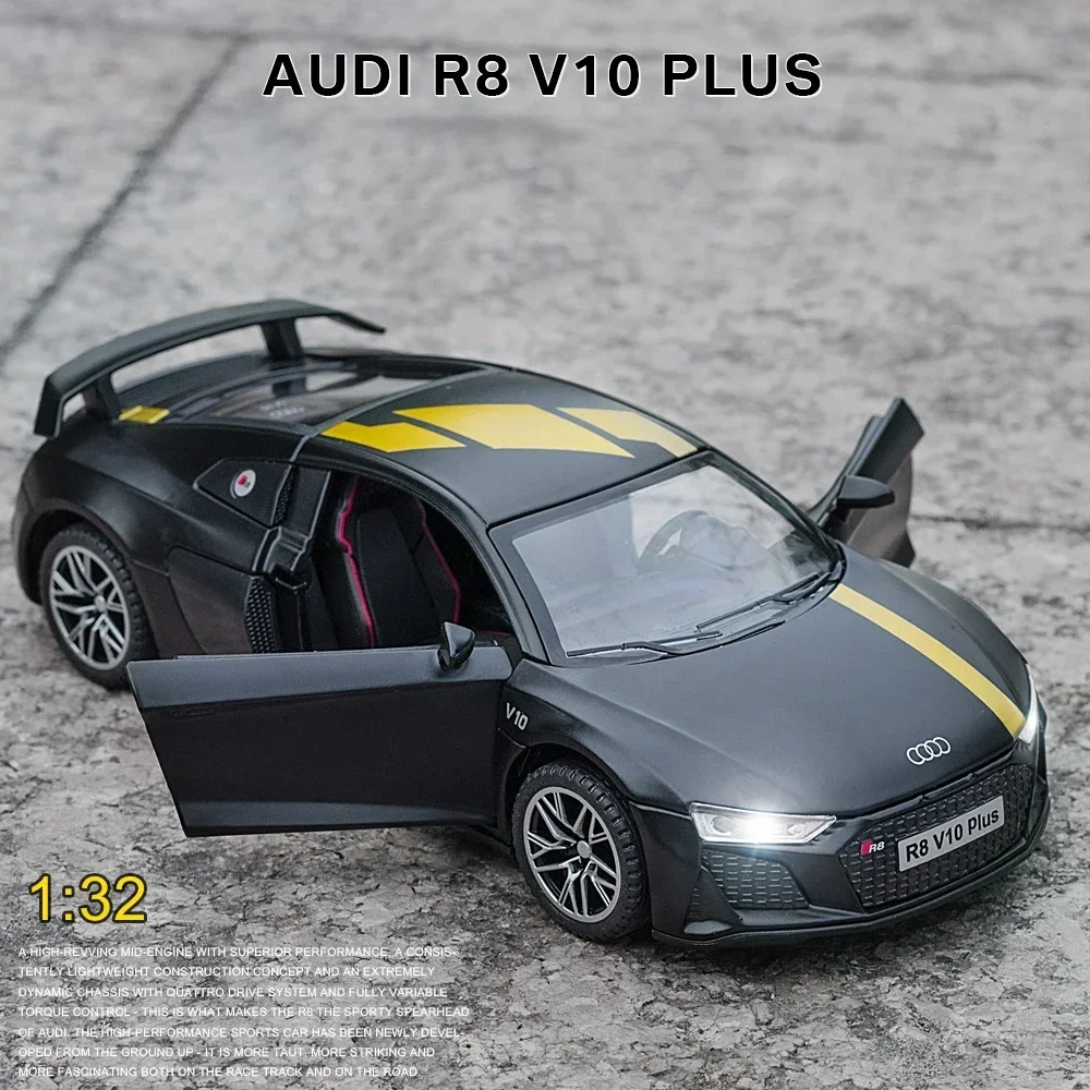 1:32 Audi R8 V10 Plus суперкар модель автомобиля из сплава литье под давлением
