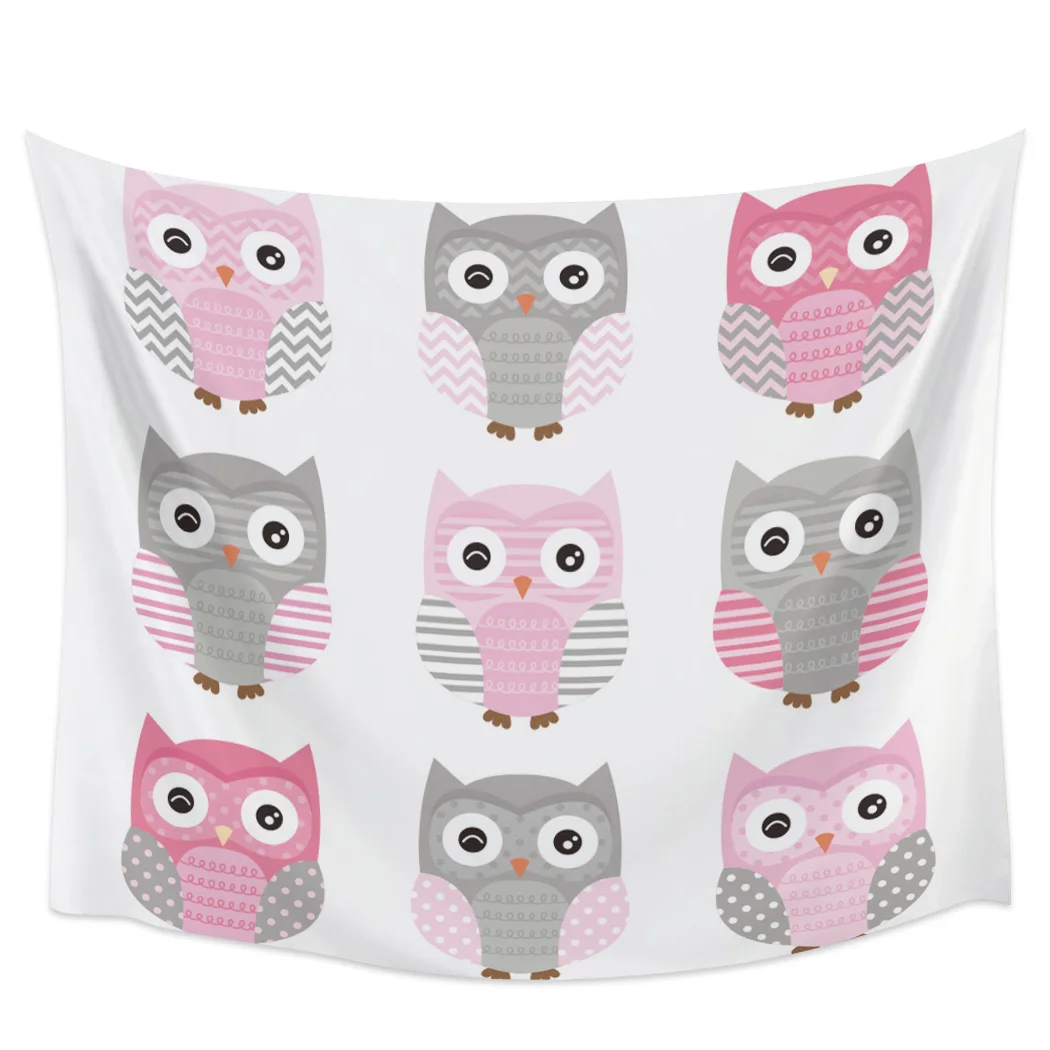 

Cartoon Owl Blackout Curtains Table Runner Bathroom Set Blanket Tapestry