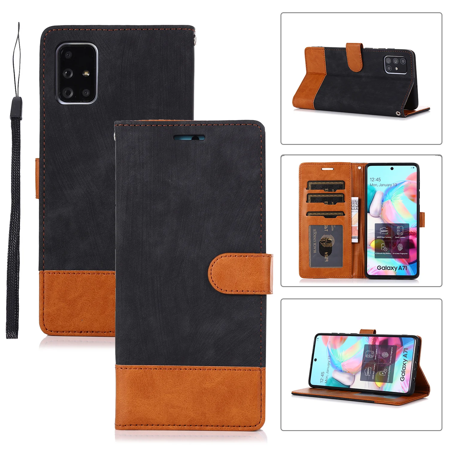 

Кожаный чехол-книжка для Samsung Galaxy A71 72 A73 A51 A52 A53 82 4G