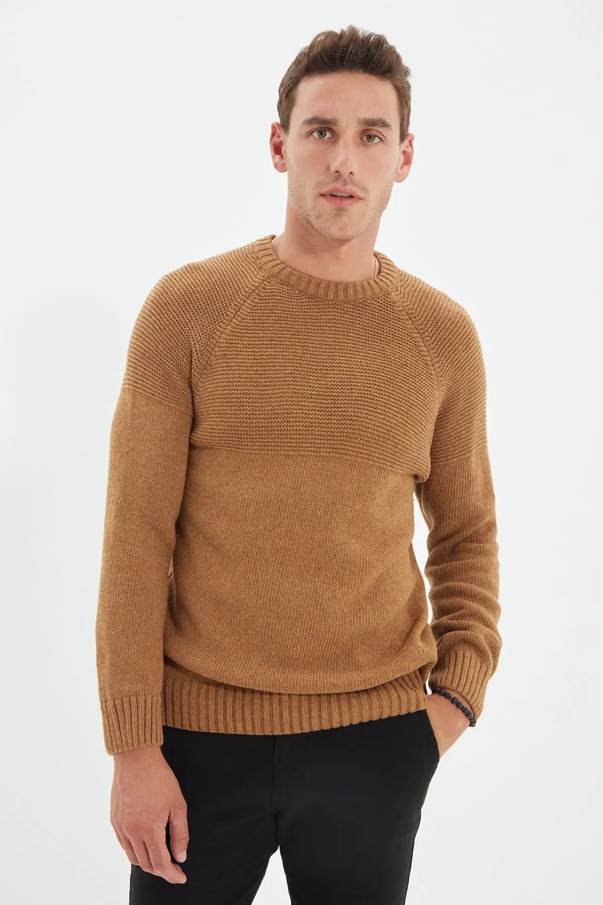 

Trendyol Male Bike Collar Slim Fit Knitwear Sweater TMNAW22KZ0391