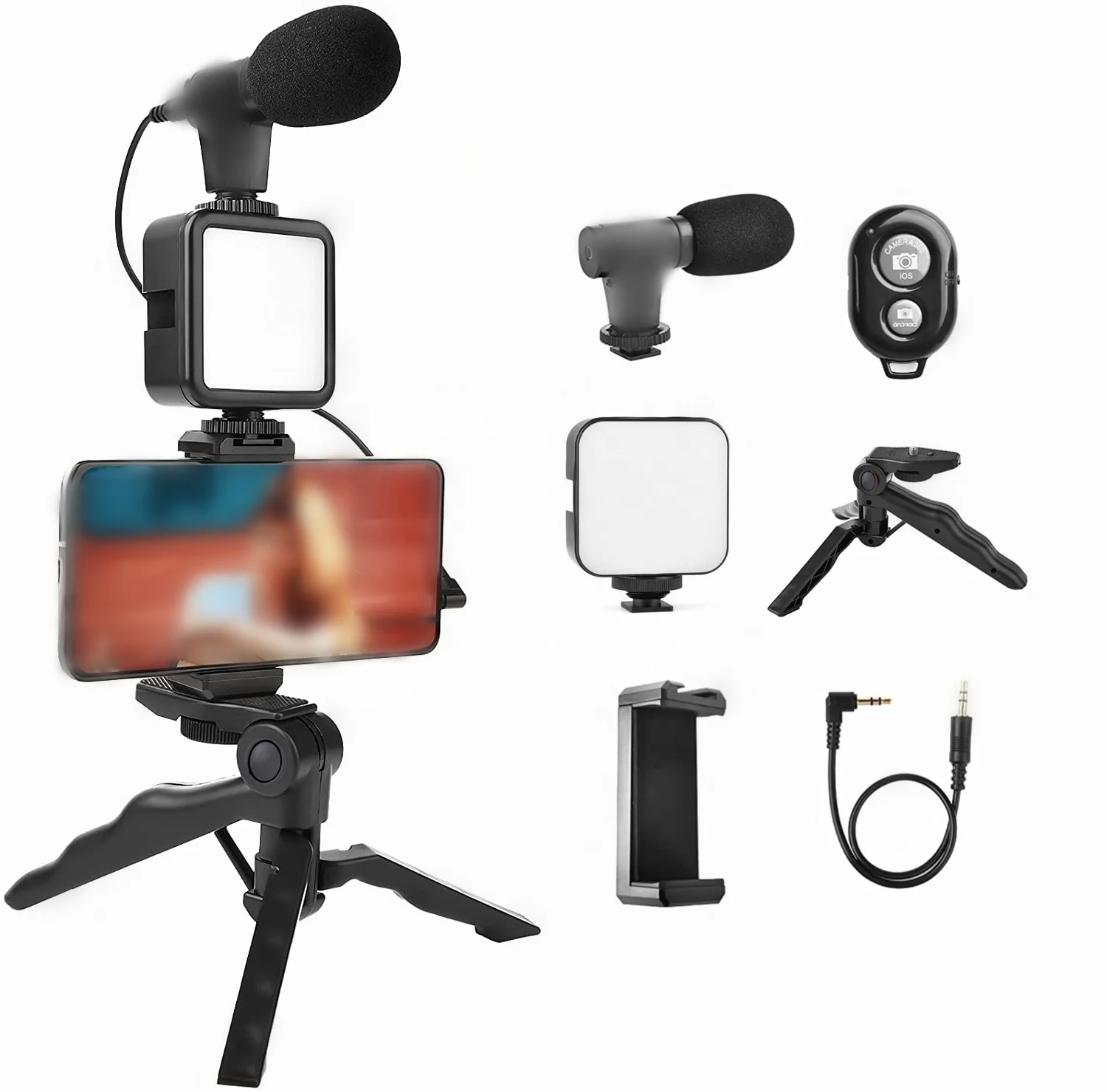 

Hot Sell OEM Kit Vlog Live Streaming Microphone Vlogging Kit for Smartphone