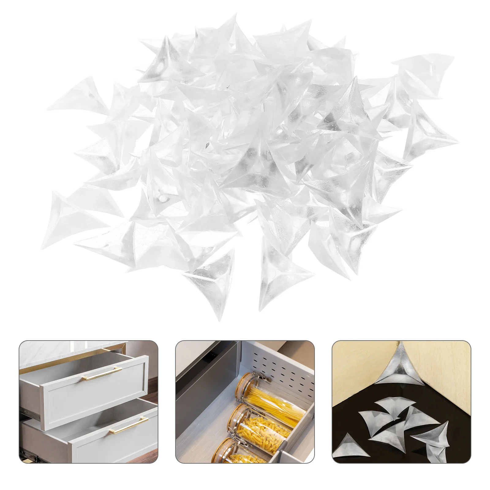 

300 Pcs Dust Corner Triangle Dustproof Edge Drawer Retro Decor Vintage Home Bumper
