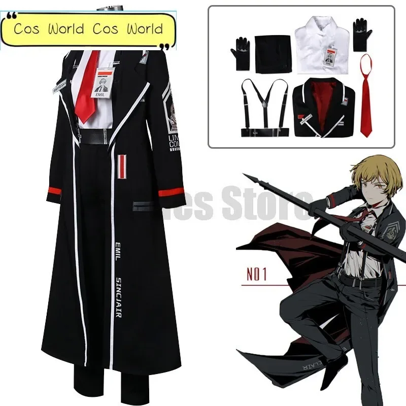 Игра Limbus Company Sinclair Косплей Костюм SINCLA Униформа Черные наряды Хэллоуин