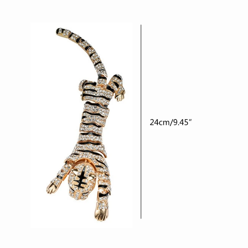 Броши с блестящим тигром для женщин унисекс 2-цветная брошь изображением