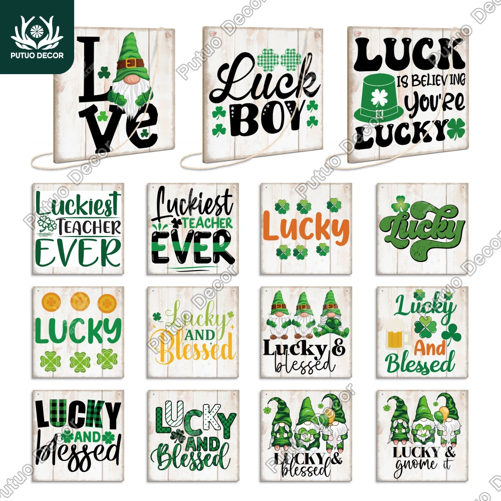 Зеленый удовольствие: декоративный квадратный деревянный знак Putuo улучшите вашу