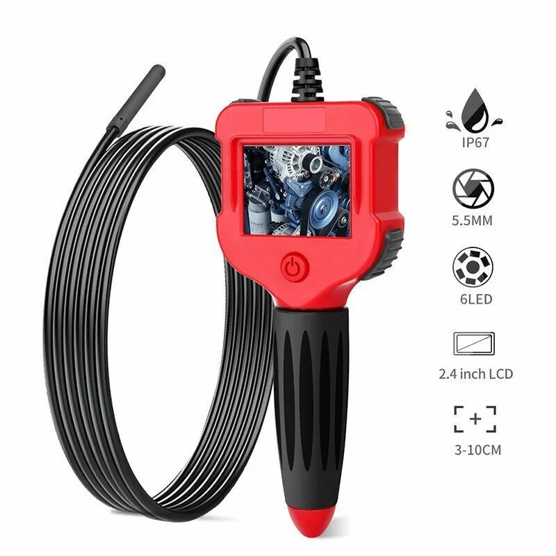 

Professional Industrial HD Endoscope 2.4 " LCD Screen 5.5mm Borescope Inspection Camera Endoscope for cars endoscopi for IOS