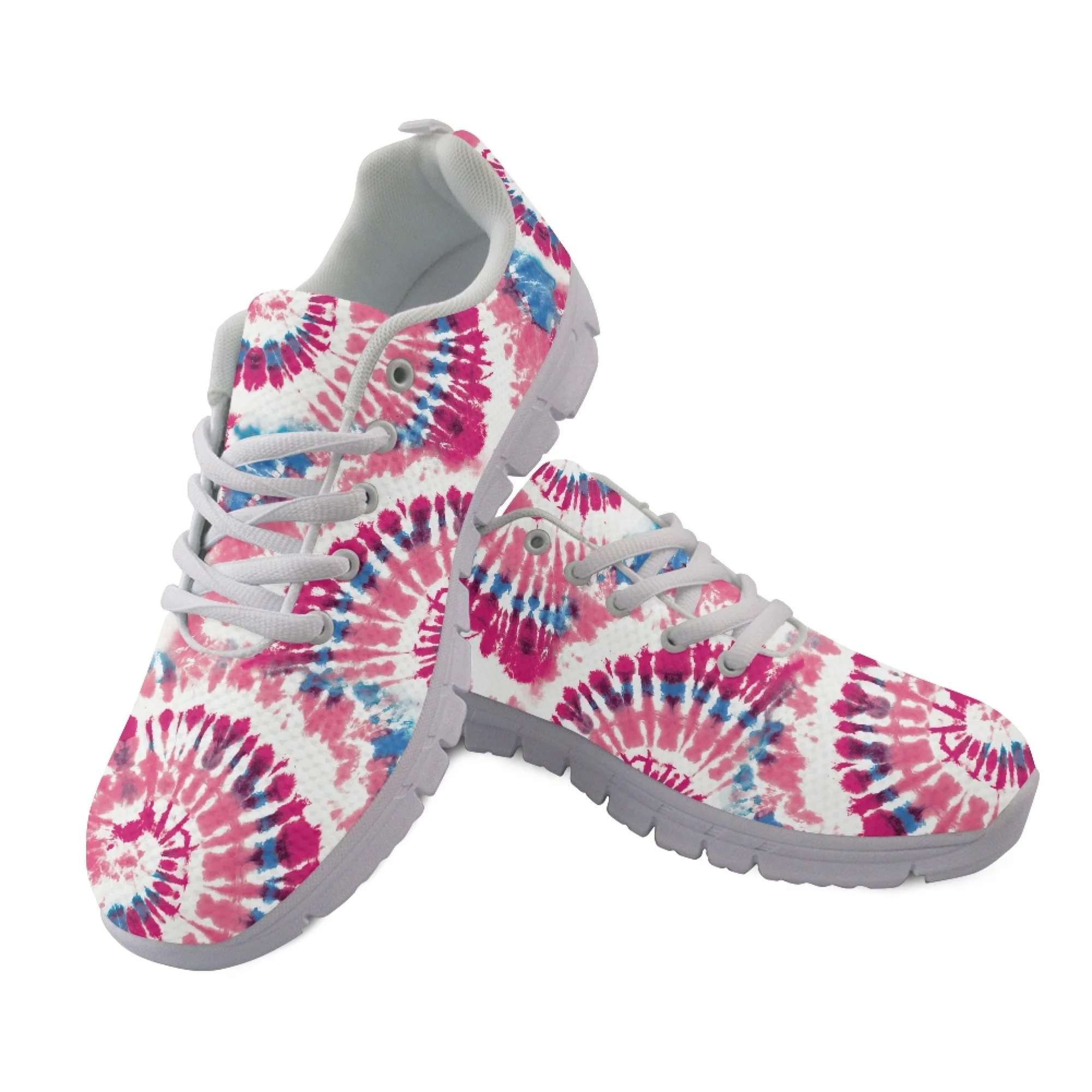 

Розовые градиентные Дизайнерские кроссовки Yikeluo для женщин светильник сетчатые кроссовки для бега, женские кроссовки на плоской подошве со шнуровкой, обувь