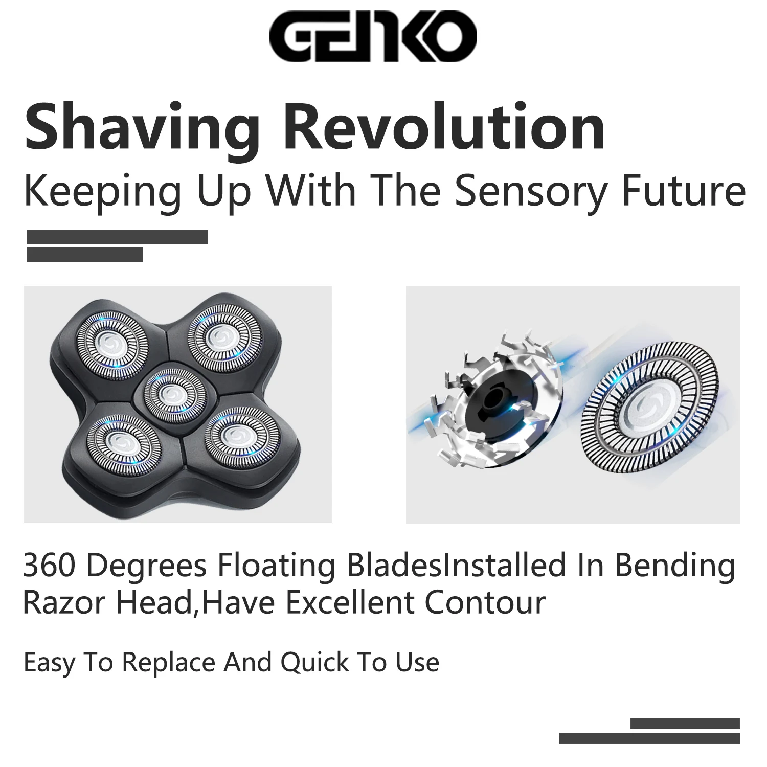 Бренд GENKO сменная головка для бритвы с 5 лезвиями совместимая магнитными режущими