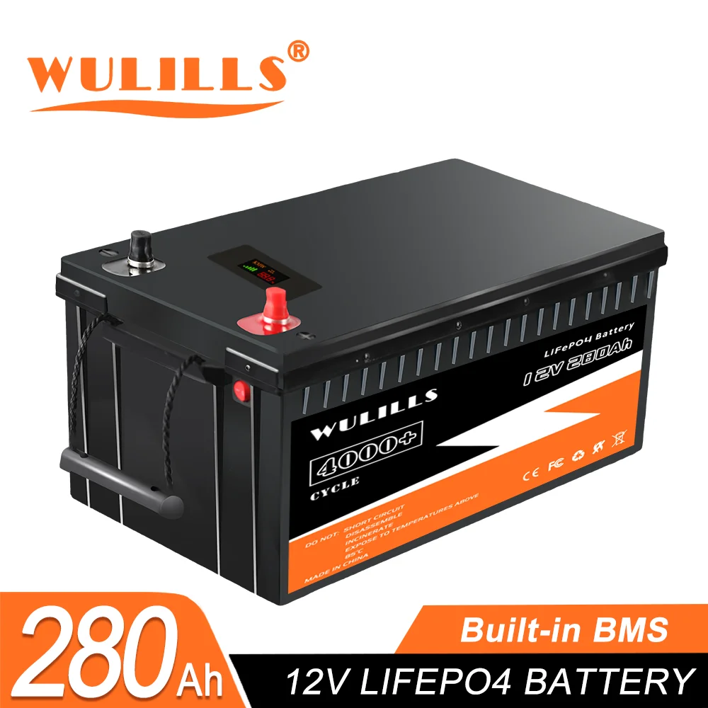 

New 12V 280Ah LiFePO4 Battery Pack Lithium Iron Phosphate Bulit-in BMS Rechargeable Battery for Solar RV Boat Motor Tax Free