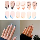 Украшения для дизайна ногтей 24 шт., короткие искусственные ногти, 31 цвет, матовые накладные ногти, Типсы из АБС-пластика, прессованные на короткие круглые ногти