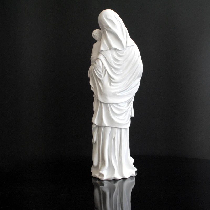 Дева Мария Скульптура Католический энтузиаст Подарки Статуэтка Из смолы Украшение комнаты Настольные ремесла Украшения для дома
