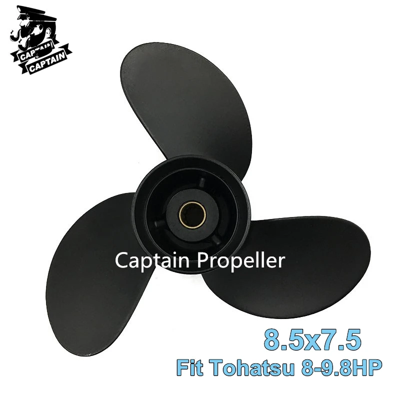 

Подвесной пропеллер Captain 8,5x7,5 подходит для двигателей Tohatsu Mercury 8HP 9.8HP MFS8/9,8 NSF8/9,8 9.9HP 12 зубьев Splines 3B2B64515-1